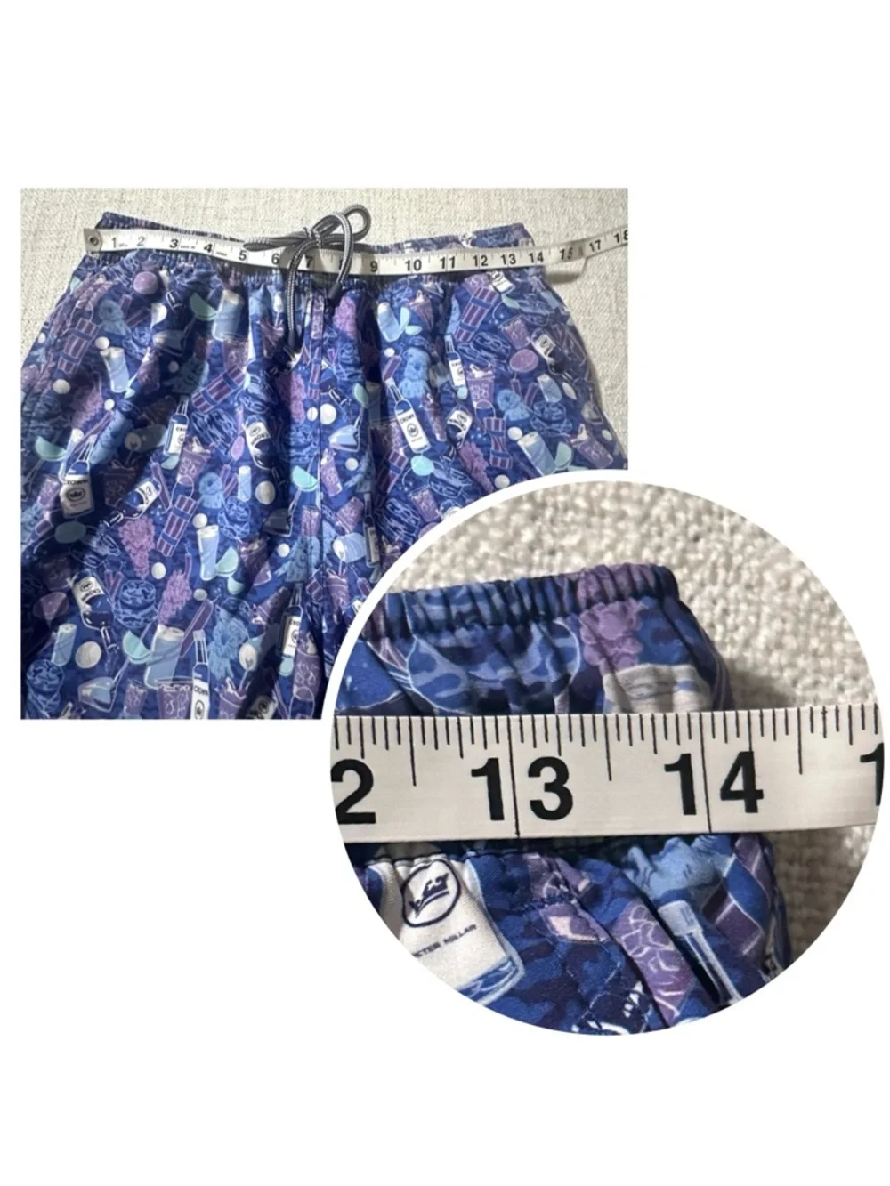 PETER MILLAR Seaside Transfusion Boom Boom Swim Trunk Short Whimsical Chic Men M